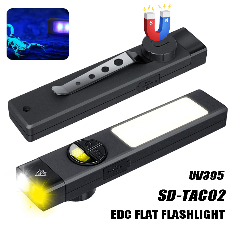 Outdoor Lighting Black - Senter Multifungsi COB+LED dengan Lampu 395UV