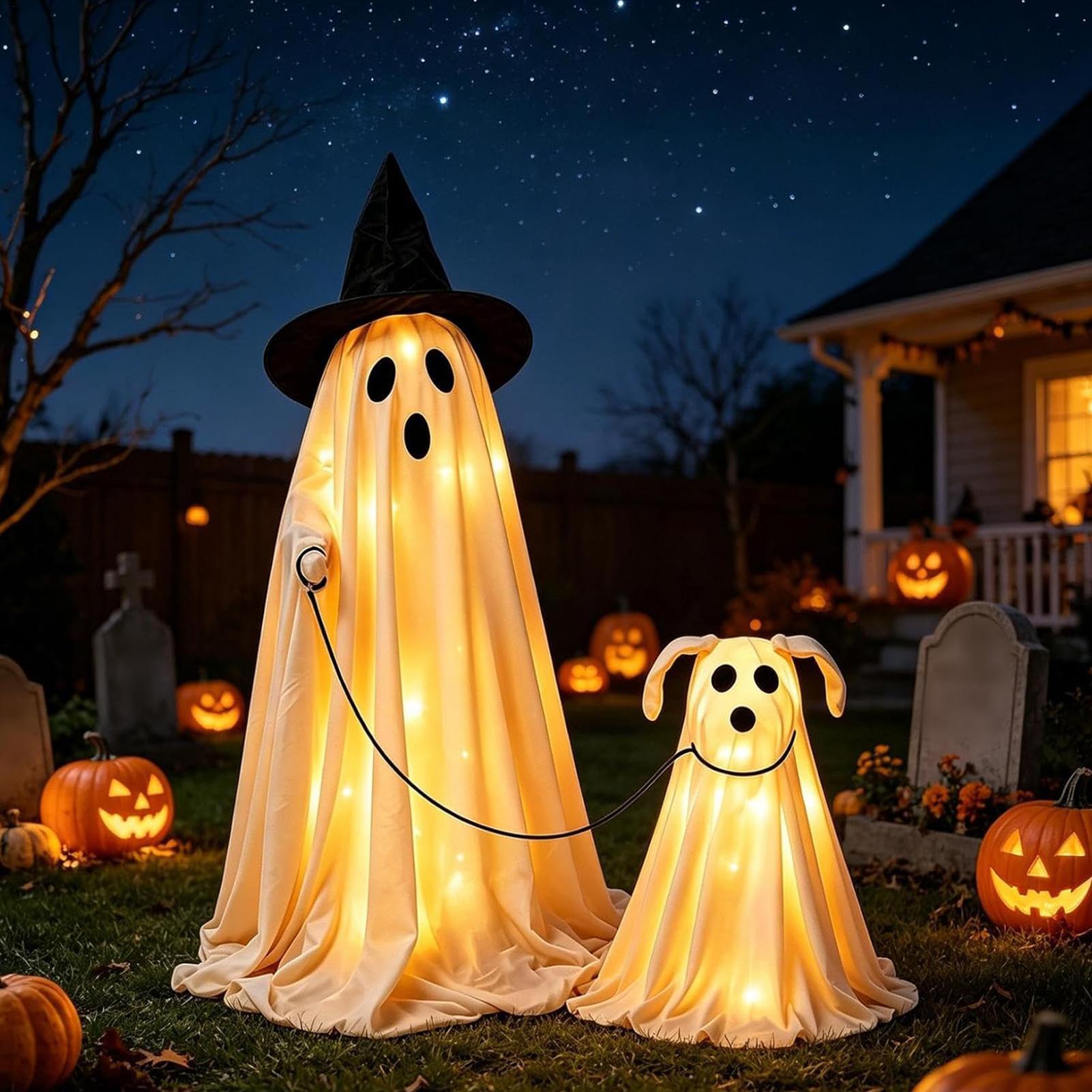 Outdoor Lighting Effects - Set Anjing Hantu Berlampu LED dengan