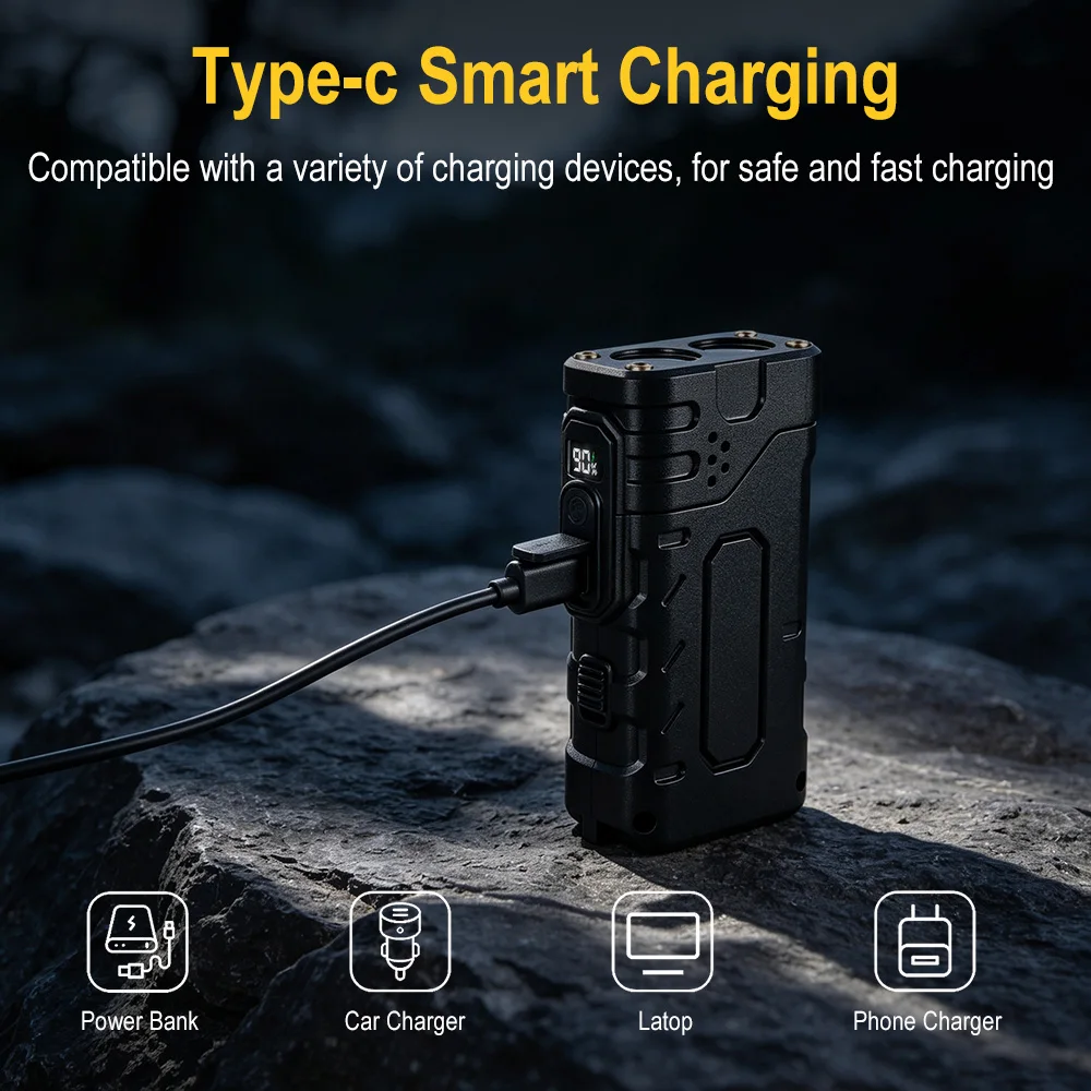BORUIiT Senter LED EDC dengan  - Outdoor Lighting Black ulasan dan harga